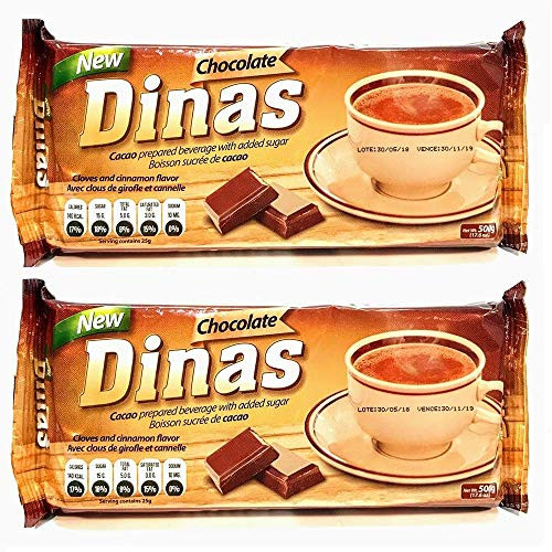 Diana Chocolate De Mesa Con conAzucar  Canela y Clavo 500gr. - 2 Pack   Cacao Prepared Beverage with Sugar  Cinnamon and Clove 1.1 lb. - 2 Pack