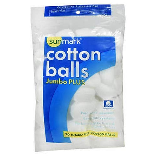 Sunmark Cotton Balls Jumbo Plus - 70 ct  Pack of 6