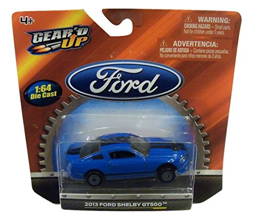 Ford Gear_d Up Officially Licensed 1 64 Die-cast Vehicle ~ 2013 Shelby GT500 -Blue with Dual Black Racing Stripes-