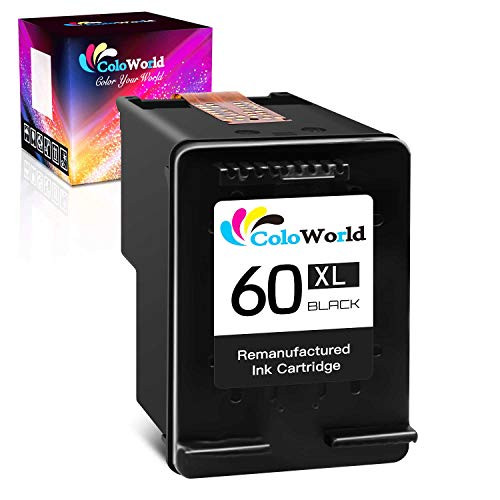 ColoWorld Remanufactured Ink Cartridge Replacement for HP 60 XL 60XL -1 Black- for HP Photosmart C4780 C4795 C4680 D110a C4600 C4640 C4700 Deskjet F4580 F4480 F4280 F4235 F4240 Envy 100 110 Printer