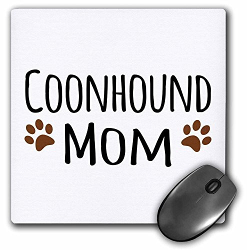 Coonhound Dog Mom - Doggie by breed - brown muddy paw prints love - Mouse Pad, 8 by 8 inches (mp_154104_1)