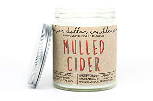 Fall Candles 8oz Mulled Cider Scented Candle  100 Percent  Soy Wax Scented Candle by Silver Dollar Candle Co. Gift ideas