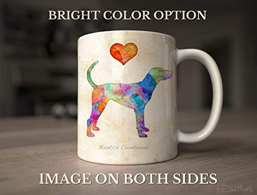 Bluetick Coonhound Dog Breed Mug by Dan Morris  Personalize with Dog Name