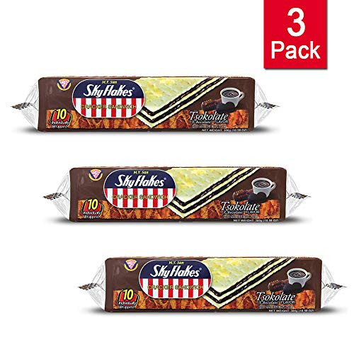 M.Y. San SkyFlakes Cracker Sandwich Tsokolate -Chocolate- Flavor 10 Count 10.58 oz -300g- 3 Pack M.Y. San SkyFlakes Cracker Sandwich Tsokolate -Chocolate- Flavor 10 Count 10.58 oz -300g- 3 Pack