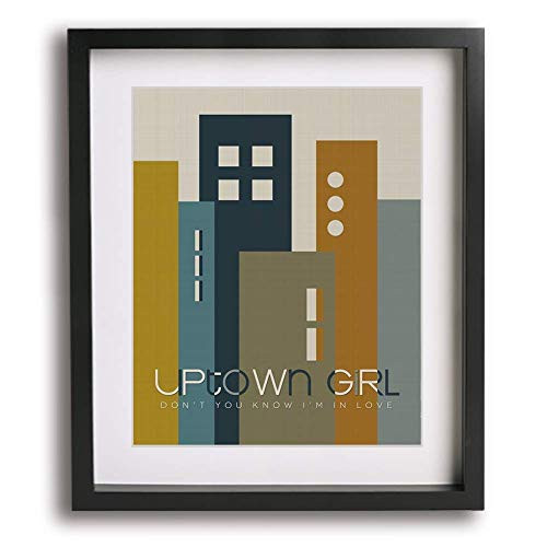 Uptown Girl by Billy Joel inspired song lyric wall art print  mid-century modern music poster