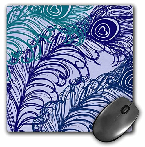 3dRose LLC 8 x 8 x 0.25 Inches Mouse Pad, Pretty Peacock Feathers Birds Art (mp_63647_1) 3dRose LLC 8 x 8 x 0.25 Inches Mouse Pad, Pretty Peacock Feathers Birds Art (mp_63647_1)