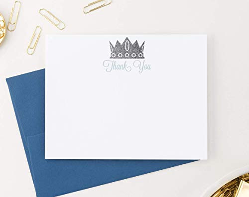 Blue and Gold Prince Thank You Cards with Envelopes -FLAT Blank Inside- Prince Birthday Thank You Cards Boy Prince Baby Shower Thank You Cards Your Choice of Quantity and Envelope Color Blue and Gold Prince Thank You Cards with Envelopes -FLAT Blank Inside- Prince Birthday Thank You Cards Boy Prince Baby Shower Thank You Cards Your Choice of Quantity and Envelope Color