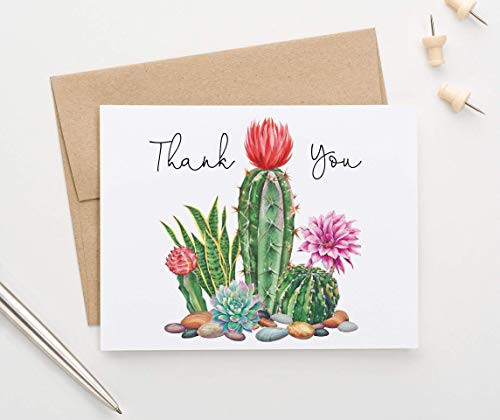 Cactus Thank You Cards with Envelopes -FOLDED Blank Inside- Fiesta Thank You Cards for Baby Shower or Bridal Shower Succulent Thank You Notes Your Choice of Quantity and Envelope Color Cactus Thank You Cards with Envelopes -FOLDED Blank Inside- Fiesta Thank You Cards for Baby Shower or Bridal Shower Succulent Thank You Notes Your Choice of Quantity and Envelope Color
