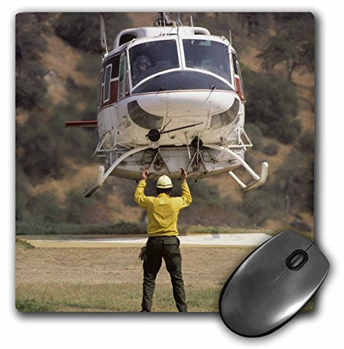 3dRose USA, California, Fire Helicopter - US05 Gre0063 Mouse Pad, 8" x 8" (mp_142691_1)