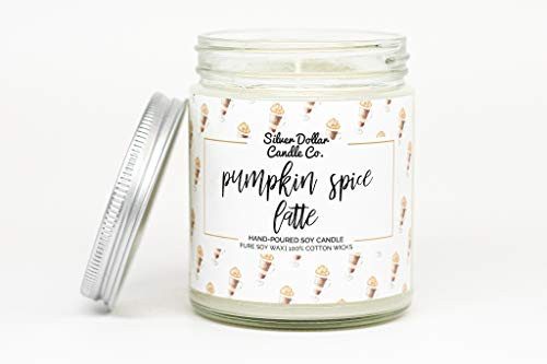 Pumpkin Spice Latte Candle 8oz Scented Soy - Hand poured 100 Percent  Soy Wax Made in Tennessee  USA