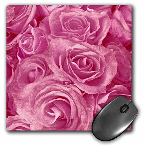 3dRose LLC 8 x 8 x 0.25 Inches Mouse Pad, Close Up Scene of Dreamy Soft Pink Roses (mp_29891_1)