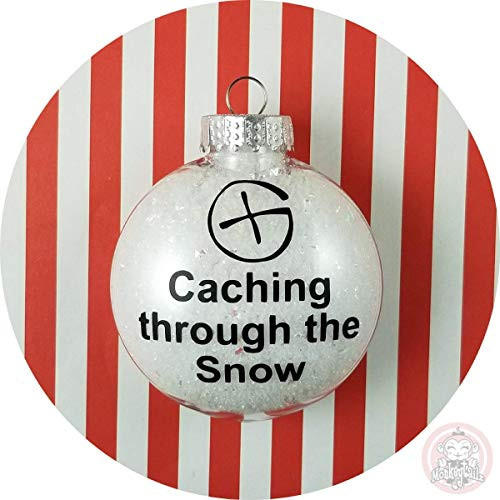 Geocaching Christmas Ornament ~ Caching through the Snow ~ Geocache Gift for Geocacher