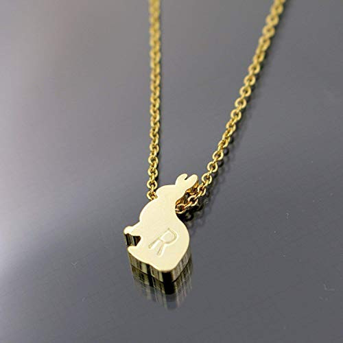 Tiny Rabbit Initial Necklace 16K Gold -Gold PlatedHand stamped Delicate Personalized Dainty lnitial Charms Animal Necklace Best Graduation Day gift Tiny Rabbit Initial Necklace 16K Gold -Gold PlatedHand stamped Delicate Personalized Dainty lnitial Charms Animal Necklace Best Graduation Day gift