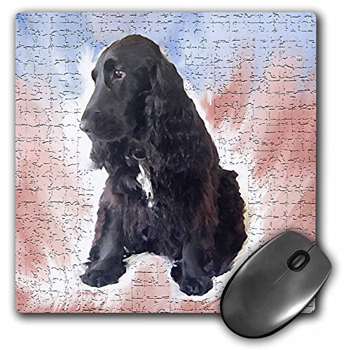 3dRose LLC 8 x 8 x 0.25 Inches Black Cocker Spaniel Mouse Pad (mp_4090_1)