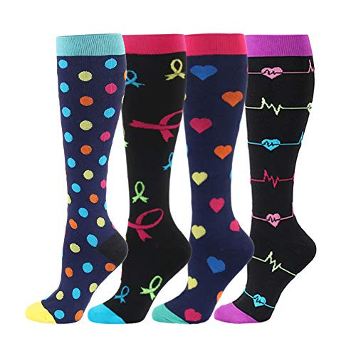 HLTPRO Compression Socks for Women Circulation - 4 Pairs for Nurse  Medical  Running - Reg  and  Plus Size HLTPRO Compression Socks for Women Circulation - 4 Pairs for Nurse  Medical  Running - Reg  and  Plus Size