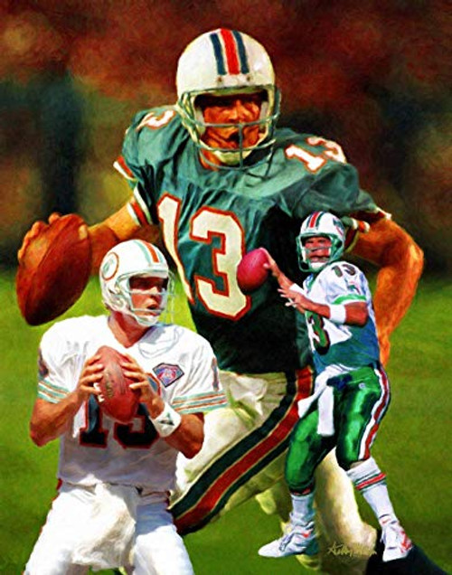 Dan Marino Miami Dolphins QB Quarterback NFL Football Art Print 11x14-24x30 Dan Marino Miami Dolphins QB Quarterback NFL Football Art Print 11x14-24x30