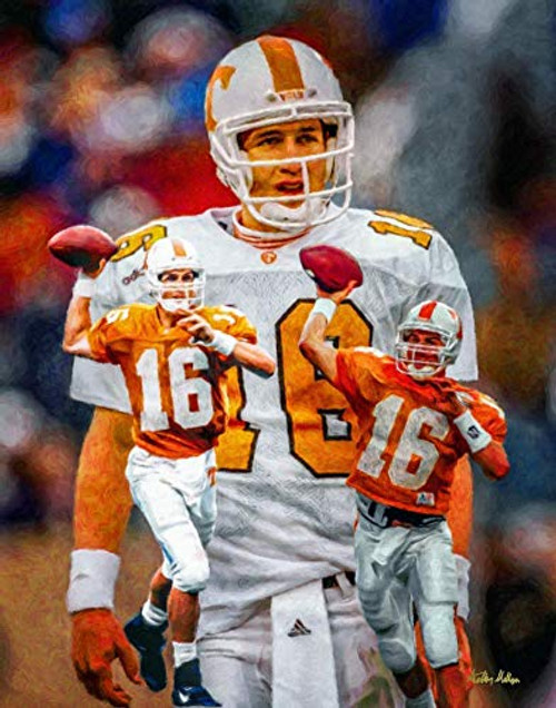 Peyton Manning Tennessee Volunteers UT Vols QB Quarterback NCAA College Football Art Print 11x14-24x30 Peyton Manning Tennessee Volunteers UT Vols QB Quarterback NCAA College Football Art Print 11x14-24x30