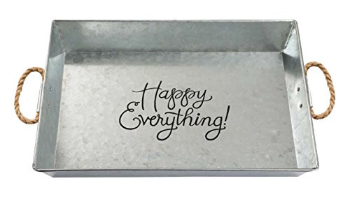 Brownlow Gifts Happy Everything Large Galvanized Metal Serving Tray