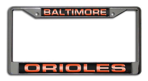 Rico Industries FCL3801 MLB Baltimore Orioles Laser Chrome License Plate Frame
