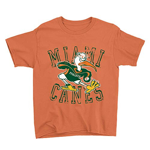 Venley Official NCAA University of Miami Canes Youth T-Shirt UOFM1008 - Safety Orange  XS Venley Official NCAA University of Miami Canes Youth T-Shirt UOFM1008 - Safety Orange  XS