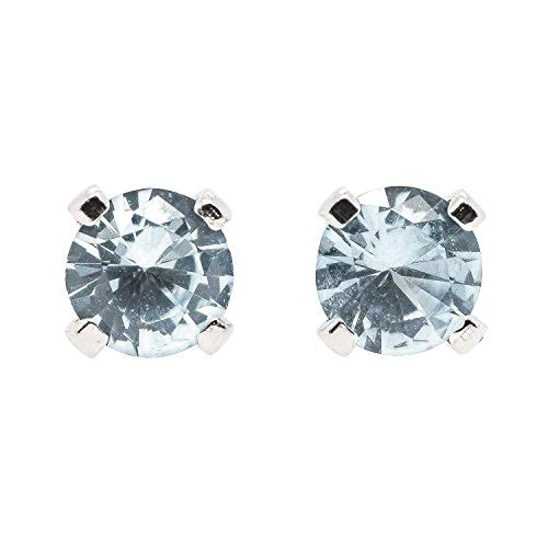TINY 3mm Aqua Blue Aquamarine Gemstone Stud Earrings in Sterling Silver - March Birthstone TINY 3mm Aqua Blue Aquamarine Gemstone Stud Earrings in Sterling Silver - March Birthstone