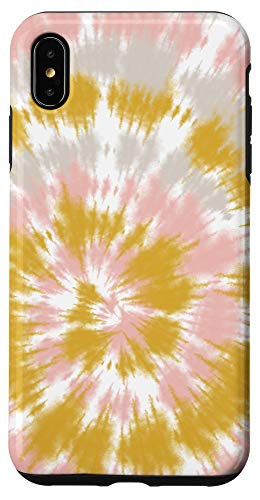 iPhone XS Max Pastel Pink Yellow Tie Dye Pattern - Psychedelic Hippie Boho Case