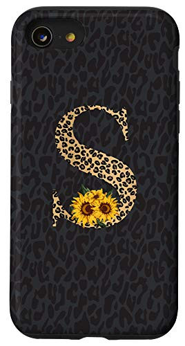 iPhone SE -2020-   7   8 Leopard Cheetah Animal Print Sunflower Letter S Monogram Case