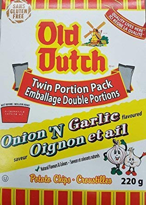 Old Dutch Onion _N Garlic Potato Chips 220g Box -Imported from Canada-