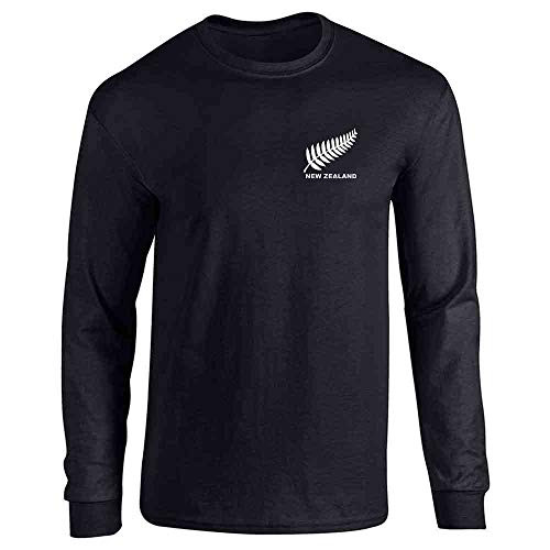 New Zealand Soccer Retro National Team Jersey Black XL Full Long Sleeve Tee T-Shirt