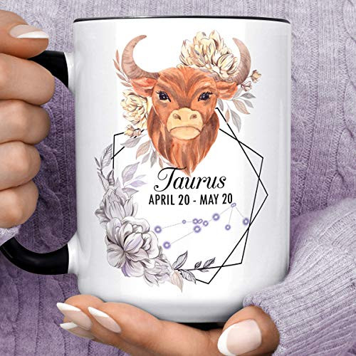 Taurus Zodiac Sign Mug - Watercolor Bull Constellation Horoscope Ceramic Cup - April May Birthday Constellation Microwave Dishwasher Safe Taurus Zodiac Sign Mug - Watercolor Bull Constellation Horoscope Ceramic Cup - April May Birthday Constellation Microwave Dishwasher Safe