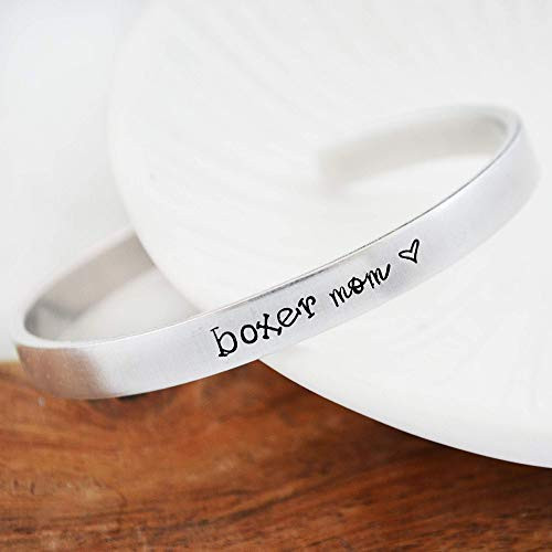 Boxer Mom Bracelet Aluminum Hand Stamped Cuff Adopt Don_t Shop Rescue Funny Pet Gifts for Dog Owners Women Christmas Graduation Stocking Stuffer Boxer Mom Bracelet Aluminum Hand Stamped Cuff Adopt Don_t Shop Rescue Funny Pet Gifts for Dog Owners Women Christmas Graduation Stocking Stuffer