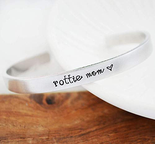 Rottie Mom Cuff Bracelet Rottweiler Hand Stamped Jewelry Dog Mama Adoption Rescue Puppies Adopt Don_t Shop Pet Owner Gifts for Women Birthday Christmas Stocking Stuffers Rottie Mom Cuff Bracelet Rottweiler Hand Stamped Jewelry Dog Mama Adoption Rescue Puppies Adopt Don_t Shop Pet Owner Gifts for Women Birthday Christmas Stocking Stuffers