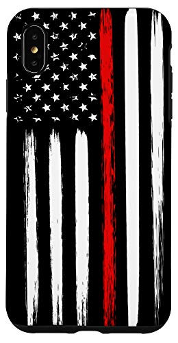 iPhone XS Max Firefighter Phone Case Thin Red Line American Flag Fireman Case
