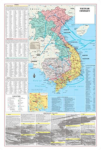 Cool Owl Maps Vietnam War Conflict Wall Map Poster Military - 24inch x36inch  Laminated