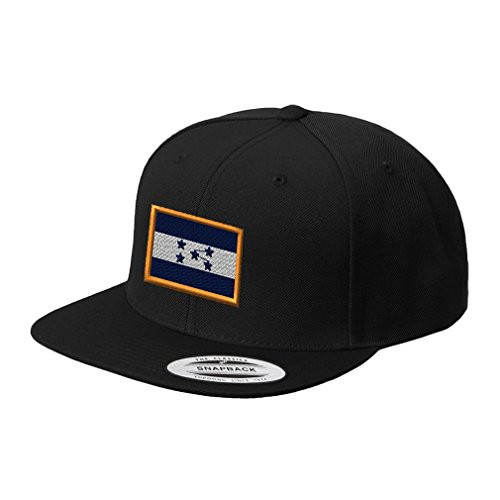 Speedy Pros Honduras Embroidered Flat Visor Snapback Hat Black