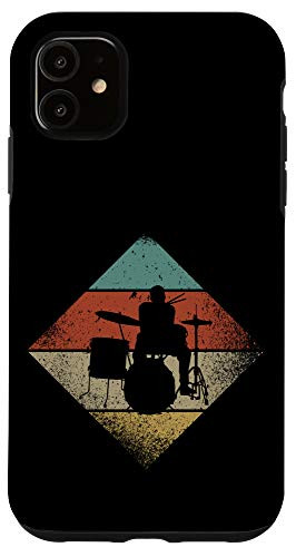 iPhone 11 Drums Retro 1960_s 1970_s Style Drummer Case