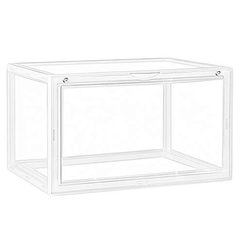 YestBuy Clear Plastic Shoe Boxes with Lids Stackable  Front Opening Clear Storage Box  Large Stackable Shoe Organizer  Storage Bins with Magnetic Closure  for Organizing Men_s and Women_s Shoes