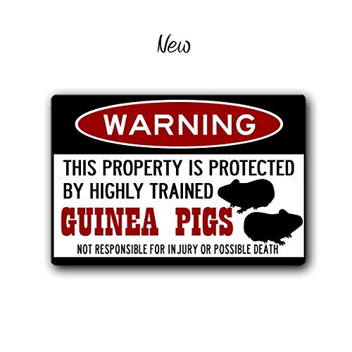 Guinea Pigs Warning Sign  Guinea Pig Gift  Guinea Pig cage accessories  12 x 8 inch Aluminum Warning Sign