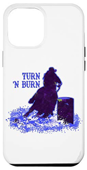 iPhone 12 Pro Max Barrel Racer Turn _N Burn Rodeo Tin Can Chaser - Blue Black Case