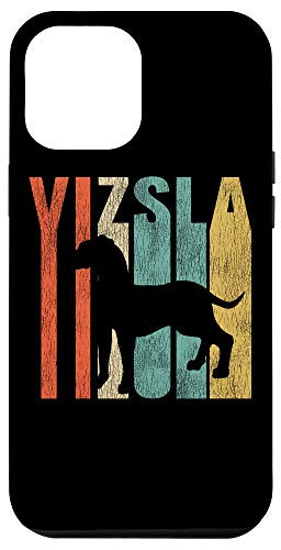 iPhone 12 Pro Max Vizsla Retro 1970_s Dog Silhouette Cracked Distressed Case