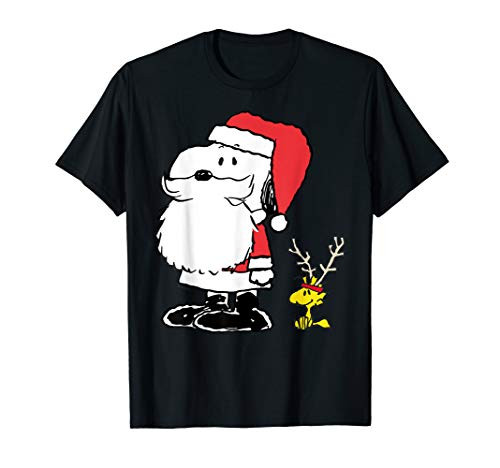 Peanuts Snoopy Woodstock Antlers Santa Shop T shirt