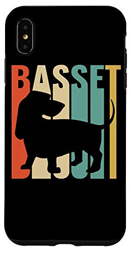 iPhone XS Max Basset Hound Retro 1970_s Dog Silhouette Basset Hound Case
