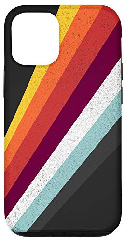 iPhone 12 12 Pro Retro Stripe Lines for 70 s 80 s lovers Case