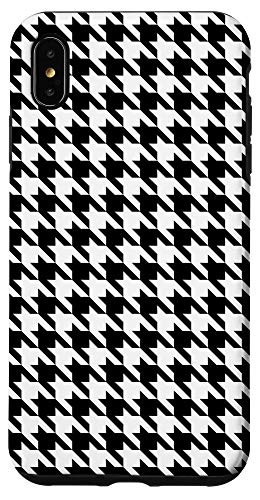iPhone XS Max Black White Houndstooth Pattern Design Case