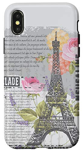 iPhone X XS Vintage France Love Eiffel Tower Paris Graphic Francophile Case