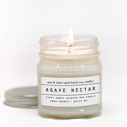 Agave Nectar Scented 8 oz Mason Jar Soy Candle Agave Nectar Scented 8 oz Mason Jar Soy Candle