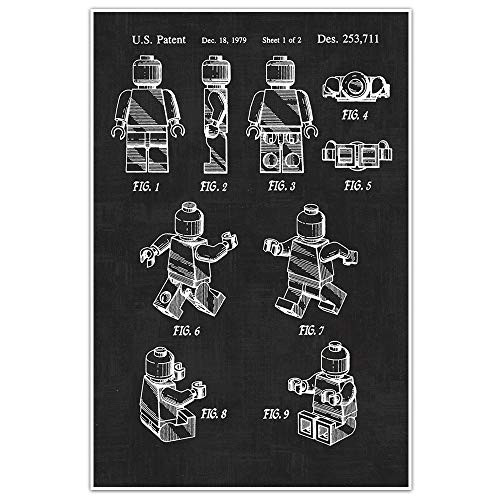 Lego  Lego Man Blueprint Patent  Patent Poster  Blueprint Poster  Man Cave Art  Gift  Poster Print  Patent Poster