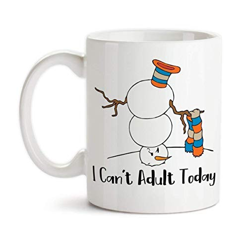 I Can_t Adult Today Grumpy Funny Snowman Snow Person Ceramic Coffee Mug
