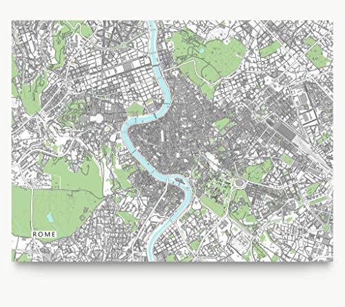 Rome Map Print  Italy  Street Map  Building Art Poster  Vatican City