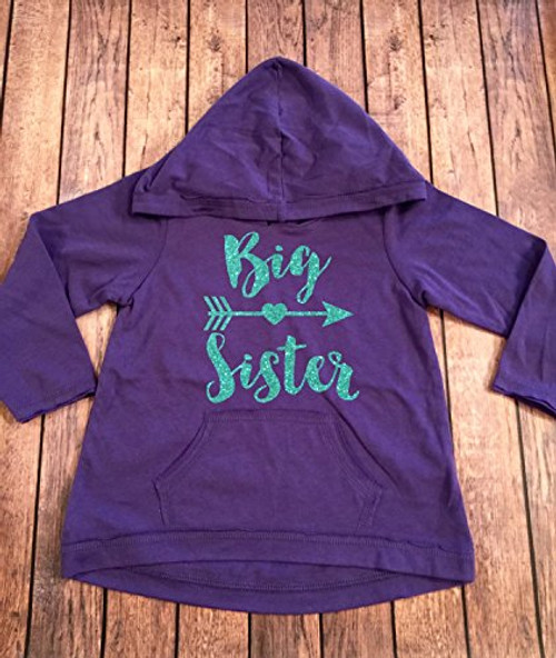 Big Sister Heart Arrow Sibling Long Sleeve Hoodie Shirt Sister Shirt Pregnancy Announcement Shirt Baby Announcement Shirt  Big Sis to be